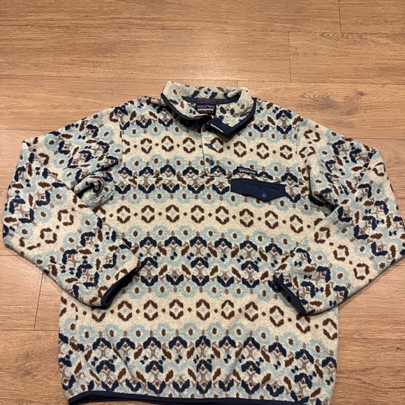 Vintage Patagonia Synchilla Sacagawea Pattern Button Up Fleece Jacket L